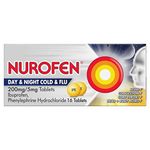 Nurofen Day and Night Cold and Flu Relief 200mg/5mg Tablets Ibuprofen, 16 Count ( Pack of 1)