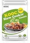 [NEW] KOOC Disposable Slow Cooker Liners and Cooking Bags, 1 Pack(10 Counts), Large Size Pot Liners Fit 4QT to 8.5QT, 13"x 21", Fresh Locking Seal Design, Suitable for Oval & Round Pot, BPA Free