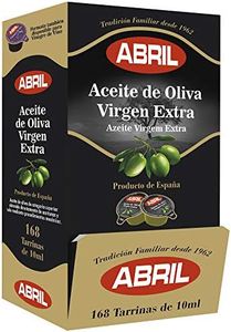 ABRIL - Tarrinas Aceite de Oliva Virgen Extra en Monodosis, Variedades Hojiblanca, Arbequina y Picual (10ml - Caja de 168 tarrinas).