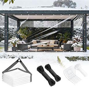 Clear Tarps Heavy Duty Waterproof 12x20ft Clear Tarp with Grommets Thickened 14Mil Tear Resistant Clear Vinyl Plastic Tarp for Outdoor Patio Chicken Coop Greenhouse Plant