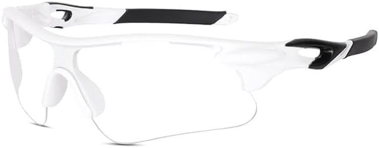 Roshfort Sports Non Polorized Sunglasses UV Protection Sunglass for Men & Women Cycling Running Driving Fishing Multi Shade Glasses ITALIC (Size -Medium) (Italic White Transparent)