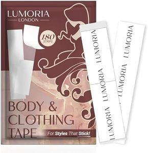 LUMORIA Double Sided Tape for Clothes (180 Pack) - Fashion & Fabric Adhesive, Perfect for Dress or Hem Support, Clear Body Tape for Skin, No-Residue & Strong Hold