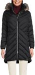 Lands' End Women's Insulated Cozy Fleece Lined Primaloft Coat, Black, X-Large