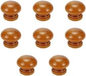 Bitray Round Mushroom Shape Wood Knobs Light Brown Wooden Cabinet Knobs Drawer Pulls -8pcs