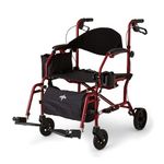 Medline Combination Rollator Transport Chair, Red