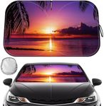 Car Windshield Sun Shade - Reflector Sunshade Offers Ultimate Protection for Car Interior, Cool Reflective Sun Blocker Fits Small Sedans, Mini SUVs