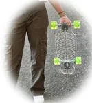 24'' Penny Ghost Board- Acrylic Penny Longboard with LED Wheels for a Smooth Ride- Travel-Size Clear Skateboard Offers Easy Control & Style- Cruise Freely with Skateboard for All Ages- Fishbone