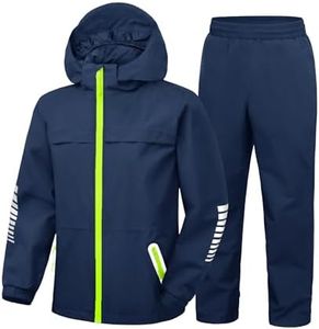 SWISSWELL Kids Rain Gear Boys Girls Suit Waterproof Windproof Youth Rain Jacket and Pants Set Windbreak Raincoat for Golf Fishing Hiking Travel School