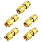 Boobrie SMA Male to Male Adapter SMA Male RF Coax Connector SMA Male Coupler SMA Male to SMA Male Coaxial Adapter SMA Coax Connector for WiFi Antenna Router Radio FPV Drones Radio Video Mobile 5-Pack