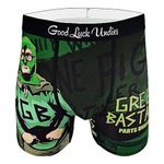 Good Luck Undies Men's Trailer Park Boys, Green Bastard Boxer Brief Underwear, Medium