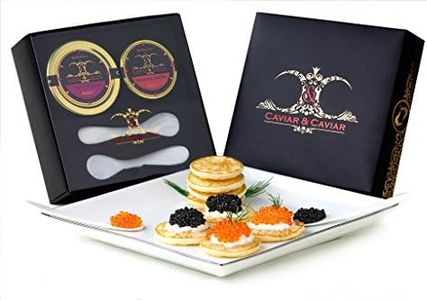 GUARANTEED OVERNIGHT! C&C Gourmet Caviar Gift Basket - 1oz Siberian Osetra - 2oz Fresh French Trout *FREE 2 Mother of Pearl Spoons*