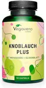 Ajo + Espino Blanco + Hoja De Oliva | Presión Arterial | Con 40% Oleuropeína, 3% Flavon Y 1% Allicin | Testado En Laboratorio | Salud Cardiovascular| Vegano | Vegavero®