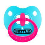 Battle Sports Binky Oxygen Football Mouthguard - Detachable Strap, Maximum Breathability, Works with Braces & No Boiling Required - Baby Blue/Pink