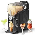 Slushie Machine, No Ice Needed Slushy Maker for Home, Real-Time Temp Display, Frozen Drink Maker with 6 Preset Programs for Ice Cream, Frappés, Milk Shake and More, Black, 1 Pack+3Modes