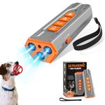 Upgraded Ultrasonic Dog Bark Suppression Device, Dog Anti Bark Device, Ultrasonic Dog Repeller Bark Silencer, Portable 3 Sonic Emitter 4 Mode Dog Trainer Stop Barking Device Indoor & Outdoor