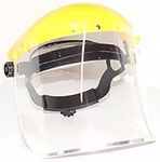 ESENO Industrial Clear Wide Visor Safety Face Shield and Yellow Brow guard Flip up Visor