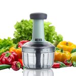 SHAYONAM Chopper for Kitchen Use 650ML,3 Blade Steel Large Manual Hand-Press Vegetable Chopper Mixer Cutter to Cut Onion, Salad, Tomato, Potato (650 ML)