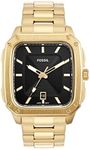 Fossil Men's Inscription Quartz Stainless Steel Three-Hand Watch, Color: Gold (Model: FS5932)