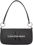 Calvin Klein Jeans Women's Sculpted Shoulder Pouch with Zip, Black (Fashion Black), One Size