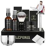 Shaving Kit for Men, Includes Sandalwood Shaving Cream, Mens After Shave Balm, Pre-Shave Oil,Shaving Brush and Bowl, Beard Bib, Aftershave Gift Set for Men Boyfriend Stocking Fillers