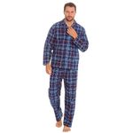 INSIGNIA Mens Reactive Dye Flannel Pyjamas 100% Cotton (as8, alpha, x_l, regular, regular, Navy-Wine Check)