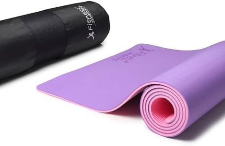 Fitness Mantra® TPE Dual Color Anti-Slip Yoga Mat with Cover Bag for Gym Workout and Yoga Exercise for Men & Women Fitness| 1 Piece| 6mm| 24"x72"| Dual Color| Premium| (Purple + Pink)