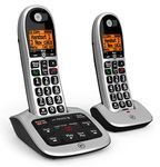 BT 4600 Cordless Landline House Phone with Big Buttons, Advanced Nuisance Call Blocker Digital Answer Machine, Twin Handset Pack