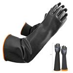 22" Chemical Resistant Gloves Heavy Duty Rubber Gloves Long Rubber Gloves Drain PPE Safety Gloves Latex Waterproof Work Gloves Resist Strong Acid, Alkali and Oil, Non-Slip, 1 Pair