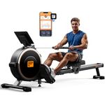 Flexnest Flexrower Smart Bluetooth-Enabled Rower Rowing Machine, for Home Gym Workout with Classes from Trainers on Flexnest App - Black (Flexrower Lite)