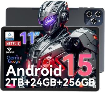 Tablet Android 15 Tablet-11 Inch FHD Display, 24GB RAM 256GB ROM /2TB TF, T615 Octa-Core AI Tablets, 8000mAh/18W Fast Charge, 5G WiFi & 16MP Camera, TÜV Certified Netflix HD for Streaming/Gaming