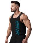 3Colours RGB Men's Active Wear Sleeveless Tank top, Gym Vest, Leisure wear Race Lift (XX-Large, Black)