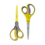 LIVINGO 8" 2 Pack Scissors, Titanium Coated Sharp Stainless Steel Non-Stick Scissors All Purpose, Comfort Grip Handles Shears for Office Home Supplies Crafting DIY Cutting Tape Adhesive General Use