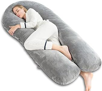 AngQi Pregnancy Body Pillow with Gray Velvet Cover, U Shaped Full Body Pillow Maternity Pillow