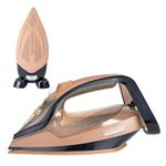 Hamilton Beach Fully-Automatic Steam Iron with iSense Technology, Steam Iron, Intelligent Auto-Temp, iron for clothes, Ceramic-Coated Soleplate with 5-Year Warranty, Auto Standby, 45g/min Steam, Gold
