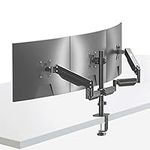 Pholiten Triple Monitor Stand,Triple Monitor Mount,Triple Gas Spring Monitor Arm,Monitor Stands for 3 Monitors,3 Monitor Desk Mount, Fits Three 17-27 inch LCD Computer Screens,Holds up to 13.2lb