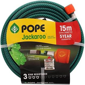 Garden Hose Jackaroo with Connectors 12mm x 15m Light Duty Pope