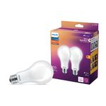 Philips LED Flicker-Free Frosted Dimmable A21 Light Bulb - EyeComfort Technology - 1100 Lumen- Soft White (2700K) - 11W=75W - E26 Base - Title 20 Certified - Ultra Definition - Indoor - 2-Pack