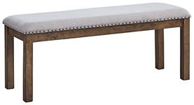 Signature Design by Ashley - Moriville Dining Room Bench - Nailhead Trim - Casual Style - Gray/Brown