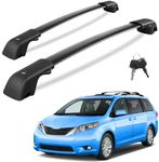 220Lbs Roof Rack Cross Bars Compatible with Toyota Sienna 2011-2020 (with Raised Side Rails)，Anti-Theft Lockable Aluminum Roof Rails Crossbars Rooftop Cargo Basket Carrier Bag Luggage Rails