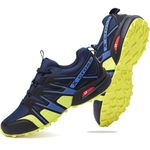 ziitop Trail Running Shoes Men Waterproof Hiking Shoes Non-Slip Outdoor Trekking Sports Shoes for Men Lightweight Breathable Sneakers All-Terrain Cross Training Shoes Walking Shoes Blueyellow