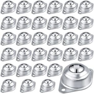 AOKLIT 30Pcs Roller Ball Transfer Bearing, 1/2" Inch Carbon Steel Ball Casters, Mounted Round Ball Transfer Unit Universal for Conveyor Rollers Stand, Furniture, Transmission, Trolley Screw