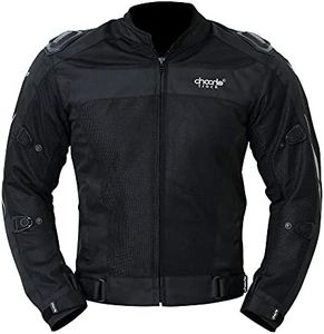 Chocho Mesh Motorcycle Jacket for Men Summer Motorbike Riding Jacket with Armor Racing Protection Jacket, Black, Small