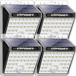 URPOWER Solar Lights 8 LED Wireless Waterproof Motion Sensor Outdoor Light for Patio, Deck, Yard, Garden with Motion Activated Auto On/Off (4-Pack)