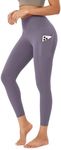 ODODOS Women's High Waisted 7/8 Yoga Leggings with Pockets, 25" Inseam Tummy Control Non See Through Workout Athletic Running Yoga Pants, AshViolet, X-Large