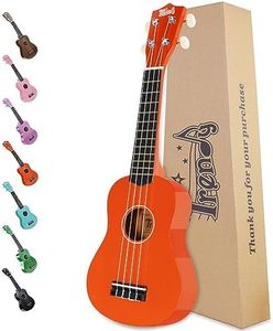 Trendy Soprano Ukulele for Beginners 21 Inch Hawaiian Ukulele for Adult Student with Gig Bag (Orange)