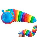 Zayin Fidget Slug Articulated Fidget Toy,Realistic Slug Insects Fidget Toy,Fun Crawling Sensory Toy Can Be Twisted Casually Pleasant Decompression Suitable Release Stress - (Color)