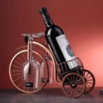 CicodonaGift Single Bike Wine Bottle Holder with Glass holer