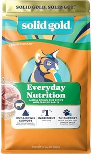 Solid Gold Indoor Cat Food - Real Lamb, Brown Rice & Pearled Barley for Cats of All Life Stages - Katz-N-Flocken Whole Grain Dry Cat Food for Healthy Digestion & Immune Support