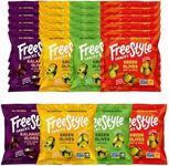 Freestyle Snacks Olive Snack Packs - 24 Pack Variety - Original Green, Hot & Spicy, Lemon Garlic, and Kalamata - Grown in Greece, All Natural, Non-GMO, Paleo, Sugar-Free, Keto Snack, 1.1oz (24 Pack)