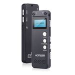 Digital Voice Recorder, Homder USB Professional Dictaphone Recorder with MP3 Player, Activated Rechargeable, Stereo HD Recording for Lectures (8GB)